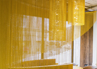 Trang trí trần nhà Rèm liên kết chuỗi nhôm Màu vàng