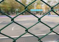 Hàng rào liên kết chuỗi PVC tráng màu xanh lá cây 60x60mm Lưới kim cương lỗ