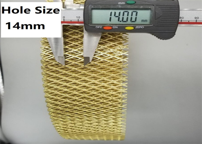 1mm Độ dày mở rộng lưới đồng 14mm lỗ kim loại phẳng trong cuộn
