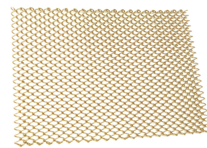 Lưới kim loại màu đồng thau Bộ chia phòng 2mm Lưới dây trang trí