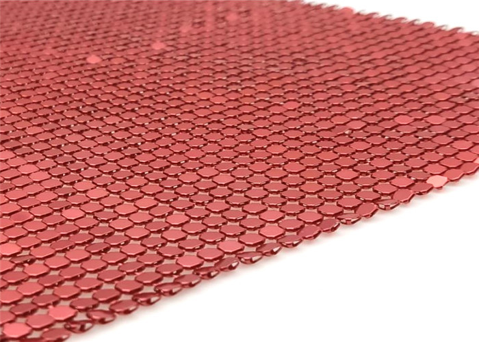 Hình tròn màu đỏ 6mm Lưới dây trang trí Sequins kim loại